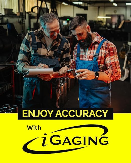 iGAGING Absolute Origin 0-6" Internal Slot Digital Caliper, IP54 Stainless Steel, SPC/USB Output Port, Case, Manual, Battery