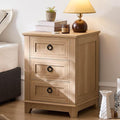 Joaxswe Farmhouse Nightstand, Natural Wood Night Stand Cabinet by Joaxswe