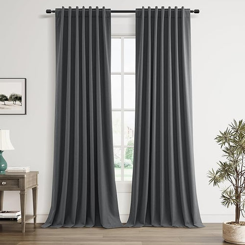 100% Blackout Curtains 102 Inch Length 2 Panels Set by Guken
