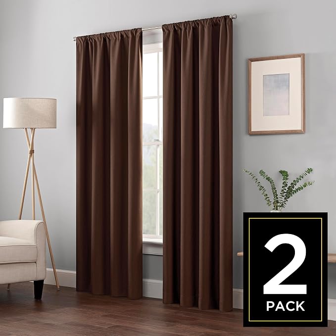 Eclipse Kendall Thermaback Blackout Curtain Set, Chocolate Brown by EclipseCurtains