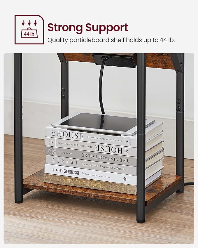 VASAGLE End Table with Charging Station, Small Side Tables - Image 7