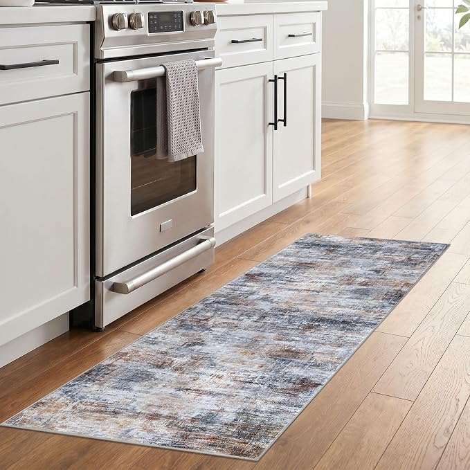 Abstract Runner Rug 2x6 Ft Washable Runners - Image 3