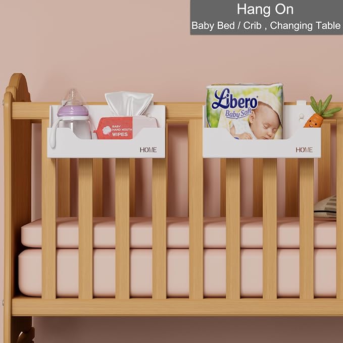 Bedside Caddy Hanging Storage Basket Little Size Plastic Beside Shelf Hang-on - Image 7