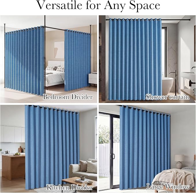 RYB HOME Accordion Style Room Divider Curtains 100% Blackout | Curtain - Image 7