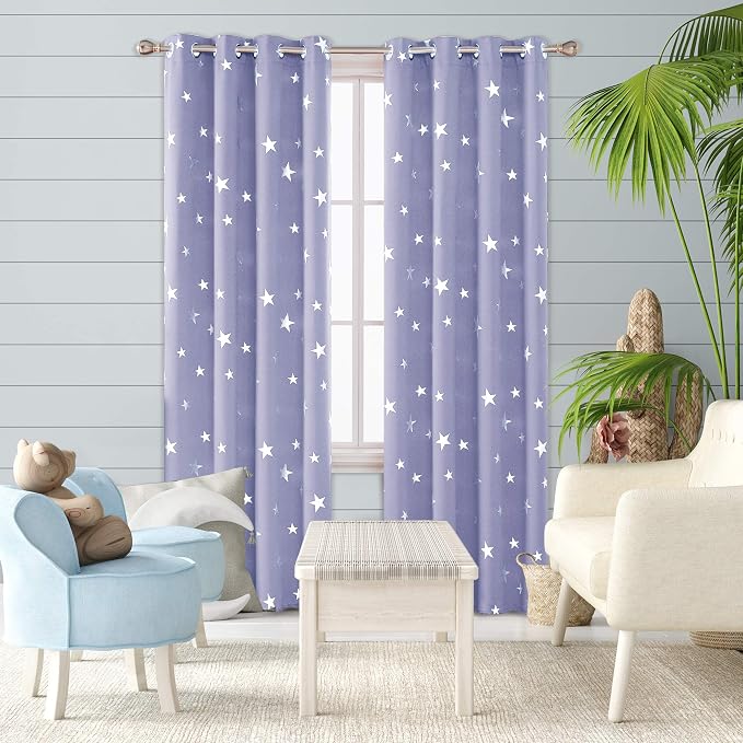 Deconovo Light Purple Blackout Curtains 2 Panel Set - Image 2