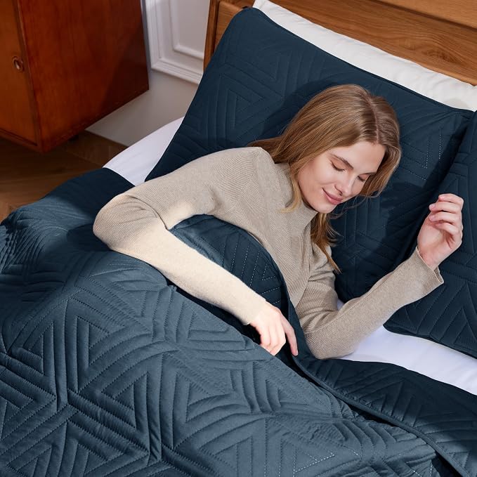 Whale Flotilla Soft Geometric Cal King Quilt Set - Image 4