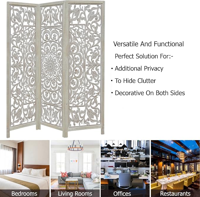 COTTON CRAFT Room Divider Wood Screen - Image 5
