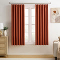 Burnt Orange Blackout Pleated Curtains Short 2 Panels Set 45 Inch Length by KEQIAOSUOCAI