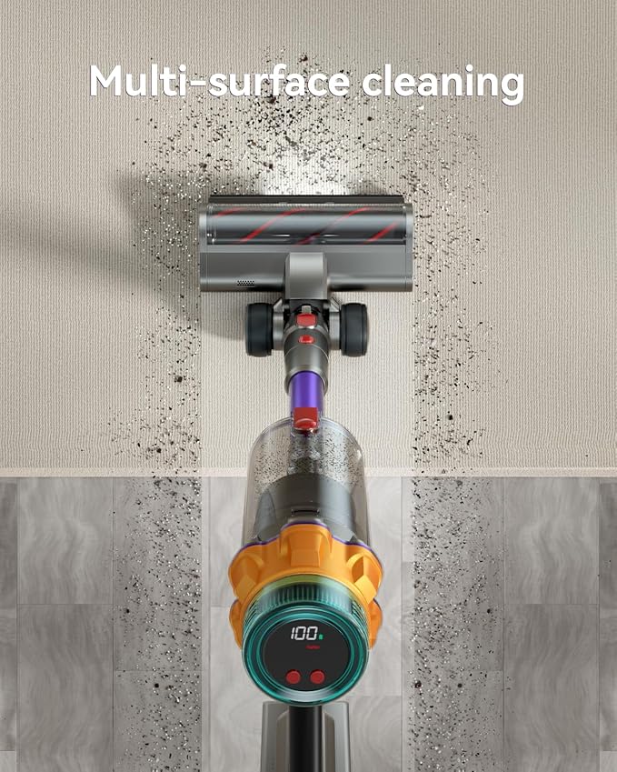 Cordless Vacuum Cleaner, 55KPA 650W 65Mins Extra-Large Dust Cup Cordless Stick Vacuum, Rechargeable Vacuum Cleaner with Self-Standing, Vacuum Cleaners for Home, Hardwood Floor, Carpet, Pet Hair
