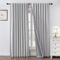 100% Blackout Curtains 96 inch Length 1 Panel Faux Linen Long Drapes by Zyvola