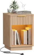 Akxomel Fluted Nightstand Bedside Table by Akxomel
