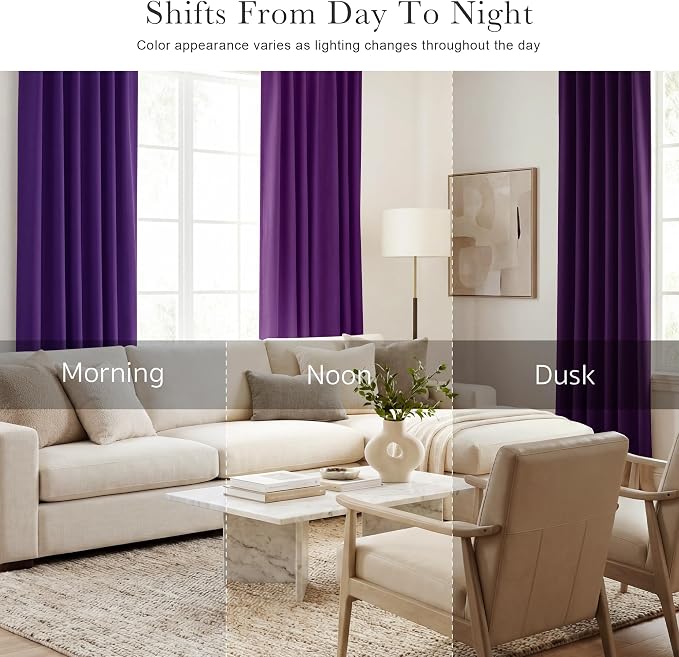 PONY DANCE Purple Blackout Curtains - Image 6