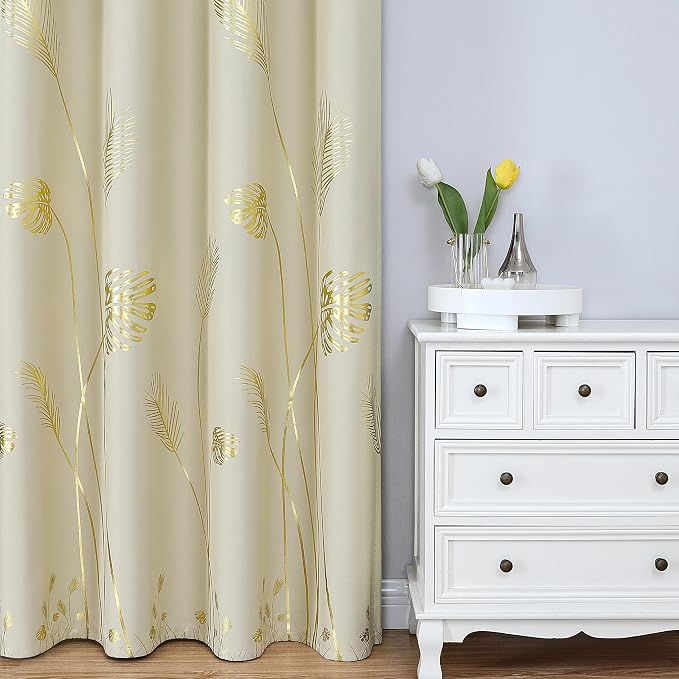 Beige Curtains 102 Inches Long, Room Darkening Curtains - Image 2