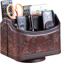 PU Leather 360° Rotatable Remote Control Holder, Nightstand TV Remote Caddy | by PUSU