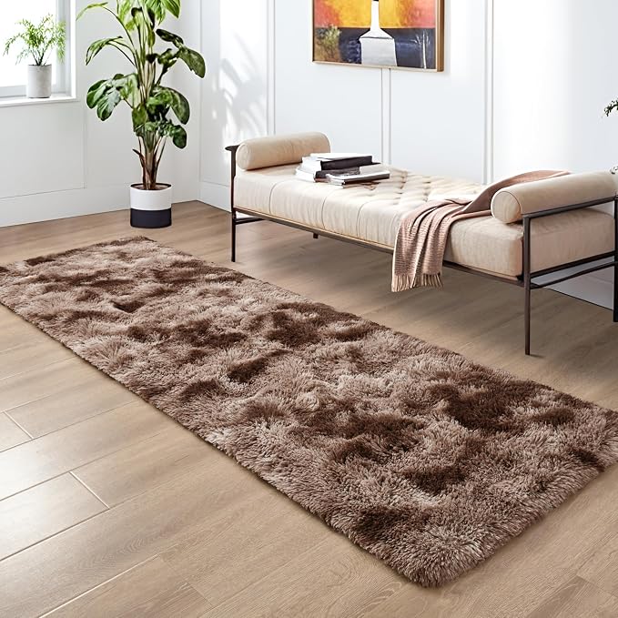 Fluffy Runner Rugs for Bedroom Aesthetic 2x6 Feet, Shag Soft Bedside Rug - Image 3