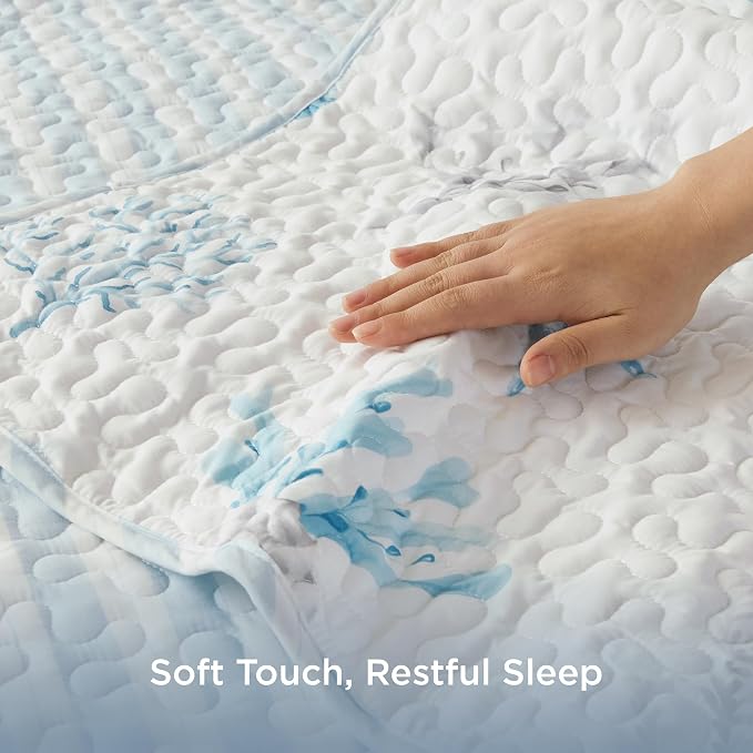 Bedsure Coastal Bedding King Size, Reversible Beach Quilts, Ocean Comforter | - Image 5