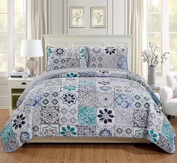 Fancy Linen 3pc Bedspread Quilt Set Over Size Bed Cover New by Fancy+Linen