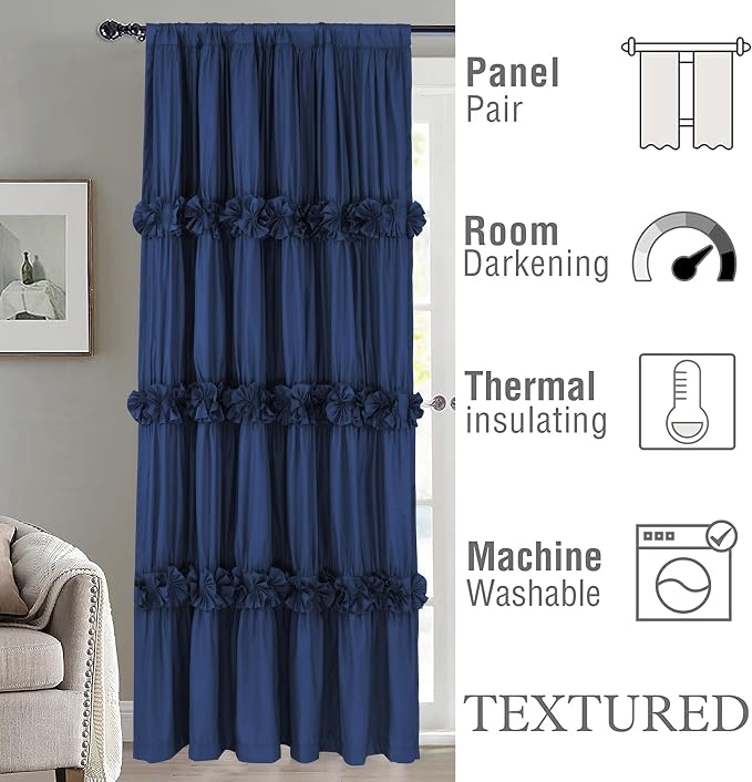 Thermal Insulated Window Curtains, Rustic Rod Pocket Drapes - Image 3