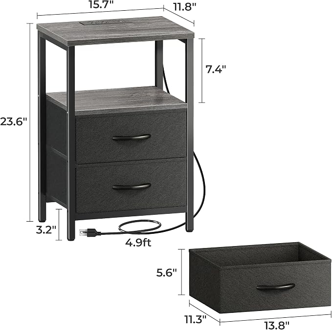 Huuger Nightstands Set of 2, End Tables - Image 8