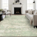 10x12 Area Rug Living Room: Modern Washable Soft Carpet Green Cream | by FXRHLP