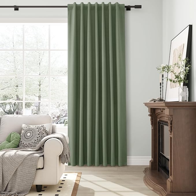 Linen 100% Blackout Curtains 86 Inches Long 2 Panels Set Linen Back Tab Hook - Image 5