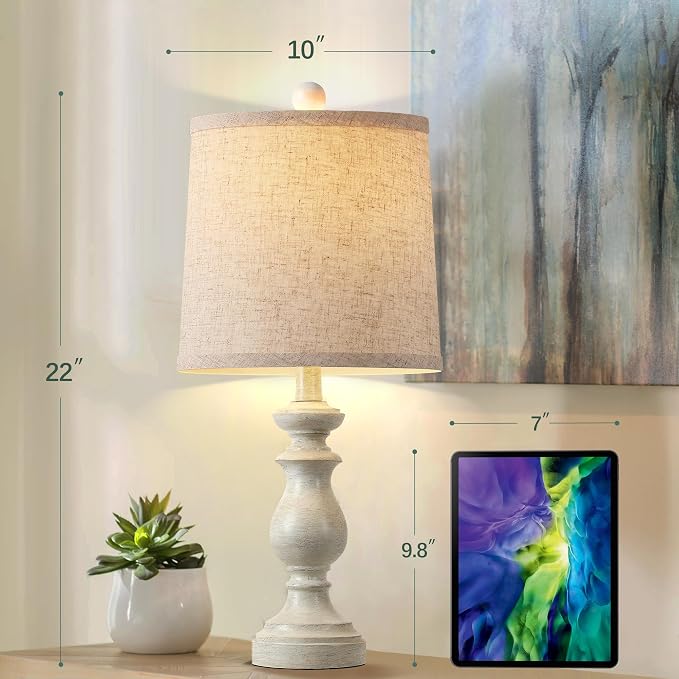 Traditional Table Lamp Set of 2, Rustic Farmhouse Table Lamps - Image 4