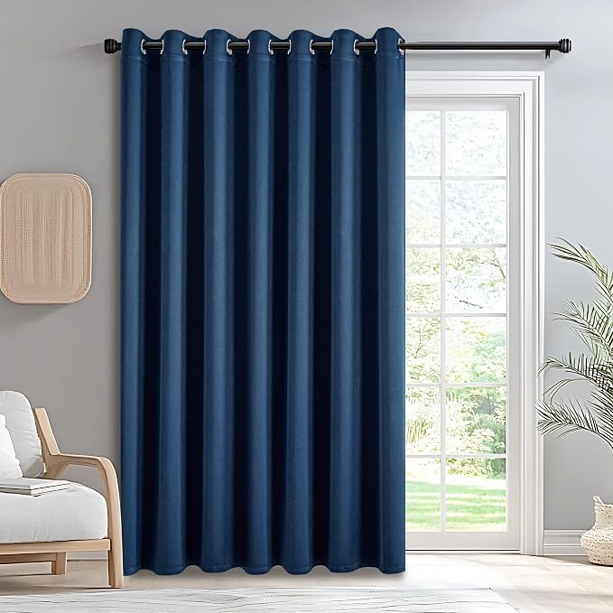IGEMAEVE Blackout Curtains for Bedroom Grommet Navy Blue 100" W x 96" L | by IGEMAEVE