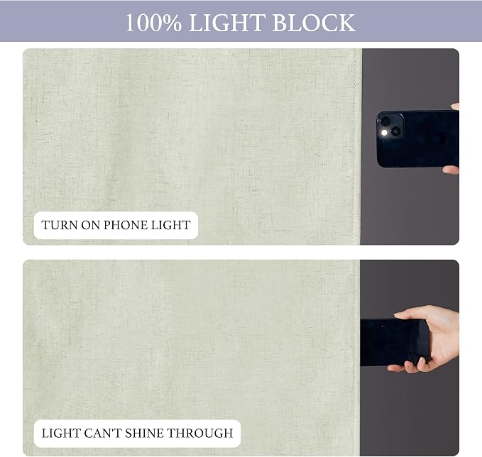RYB HOME Classroom Door Window Cover, 100% Blackout Lockdown Shades | Linen - Image 4
