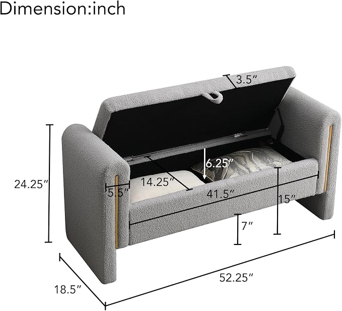 Modern Teddy Fabric Bed End Bench - Image 2