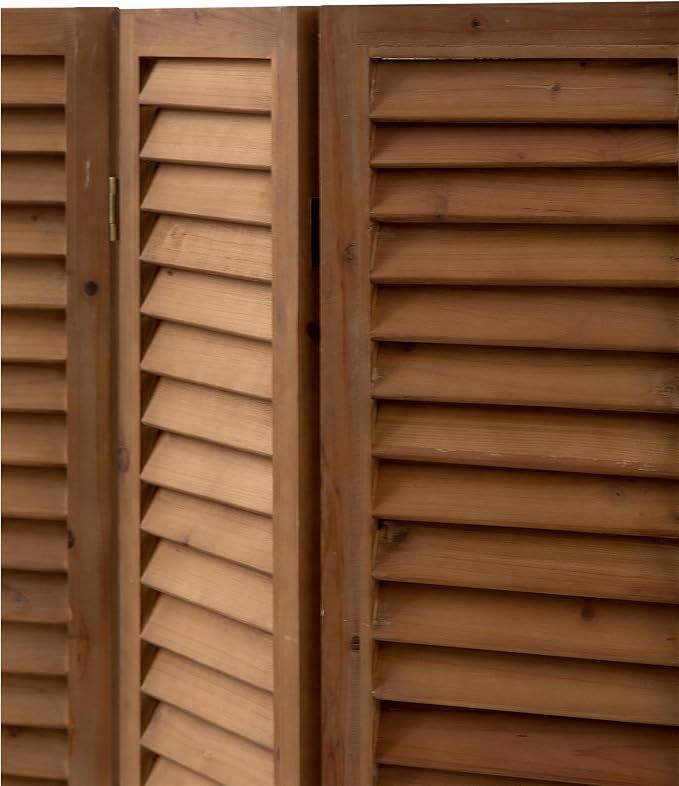 SOFE Short Privacy Screen, 2.6 Ft Shutters Folding Room Dividers 3 Panel | Wood - Image 5
