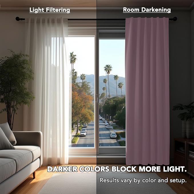 Deconovo Blackout Curtains for Bedroom, Living Room Curtains 63 Inches Long | - Image 7