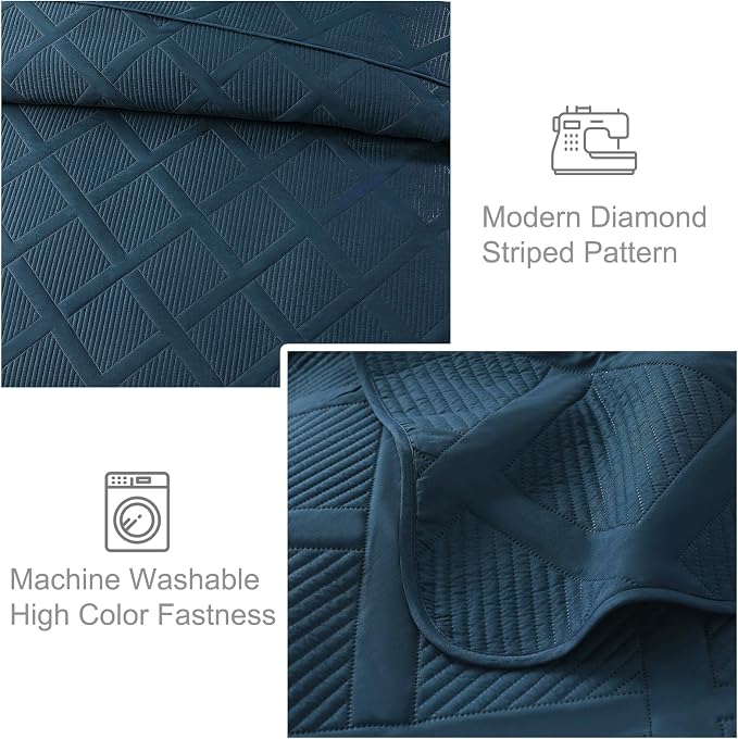 Exclusivo Mezcla Quilt King Size, Modern Striped Pattern, Lightweight Bedding - Image 5