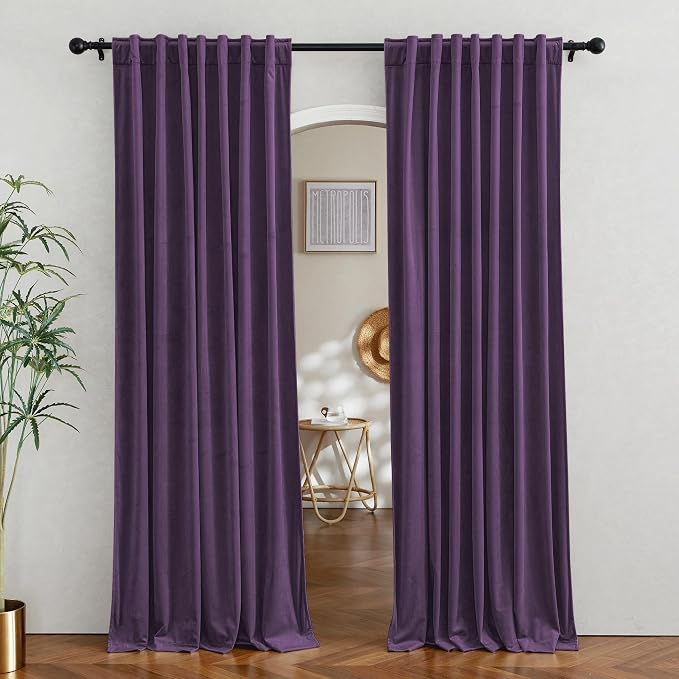 RYB HOME Velvet Room Darkening Curtains - Image 4