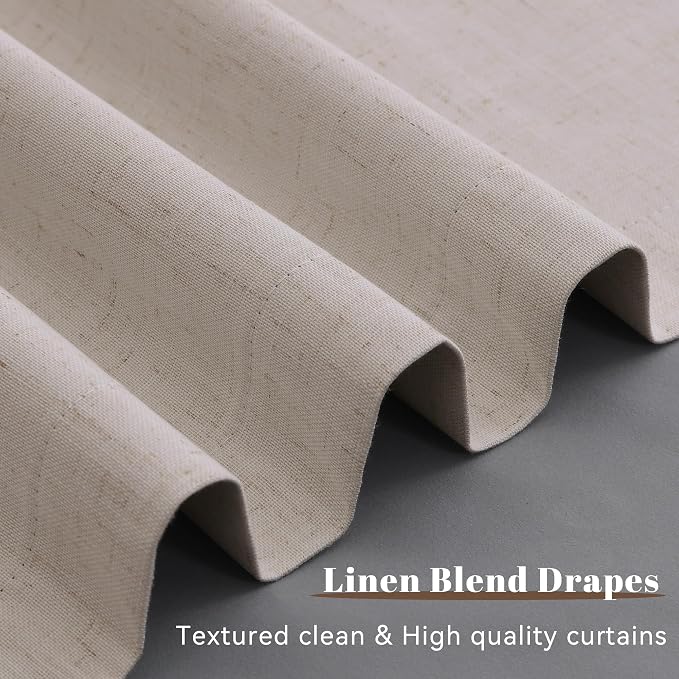 Extra Long 100% Blackout Linen High Ceiling Curtains 108 Inches Long 9 FT - Image 8