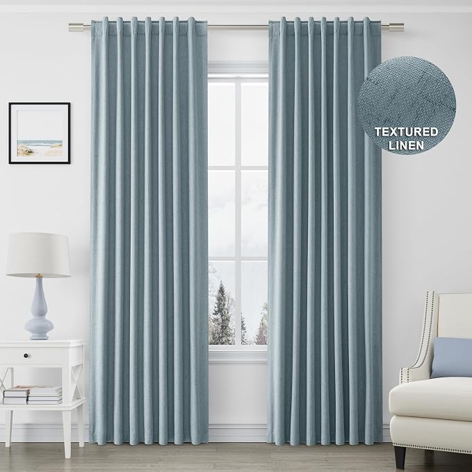 Joywell 100% Blackout Linen Curtains 84 Inches Long - Image 8