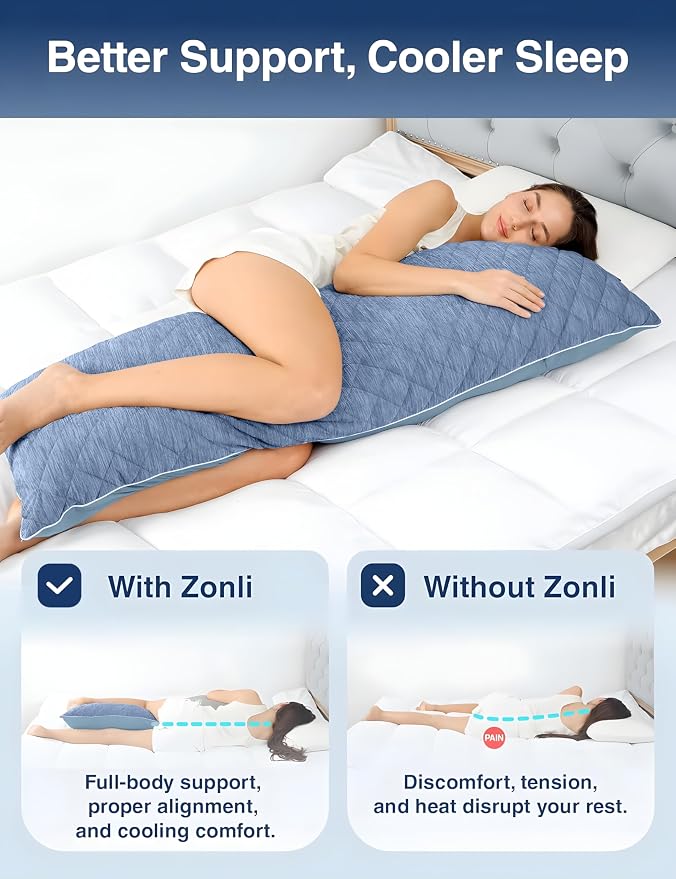 ZonLi Cooling Body Pillow for Adults Side Sleeper & Pregnancy - Image 6