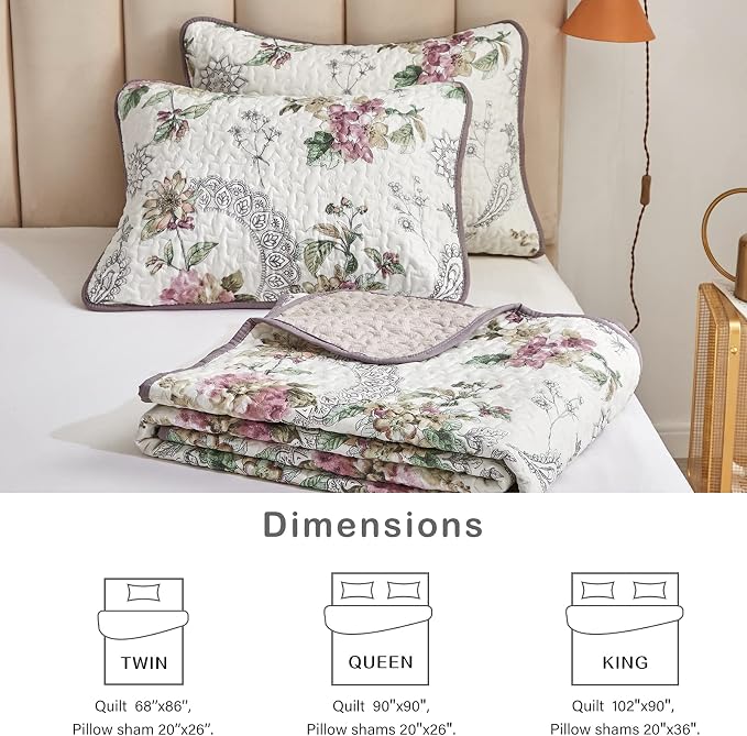 Flysheep 2 Pieces Quilt Set Twin Size, Soft Microfiber Lightweight Bed Cover - Image 6
