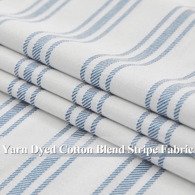 ZJDECOR Blue Striped Full Blackout Curtains 95 Inches Long - Image 5