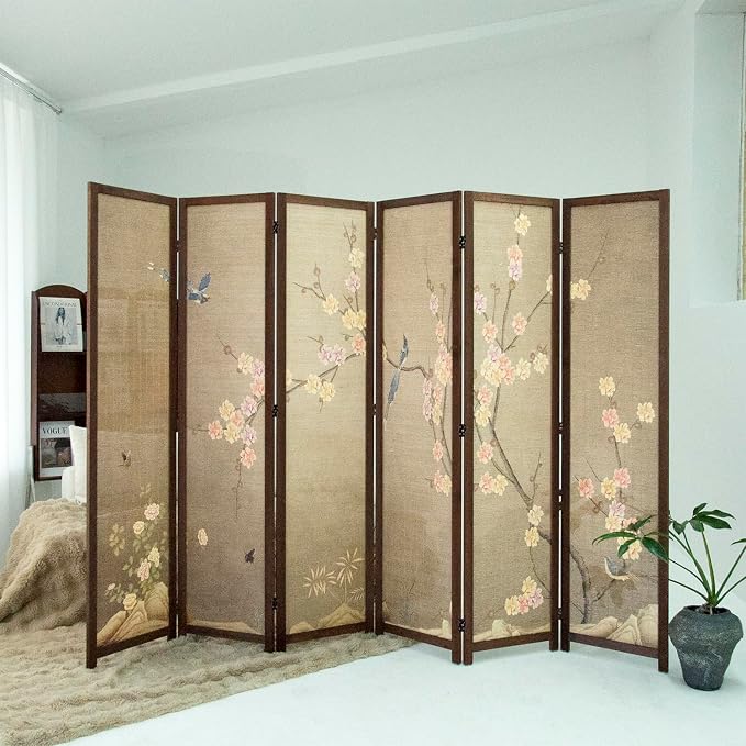 6 Panel Bamboo Room Divider, Freestanding Folding Privacy Screen | 5.6 ft - Image 3