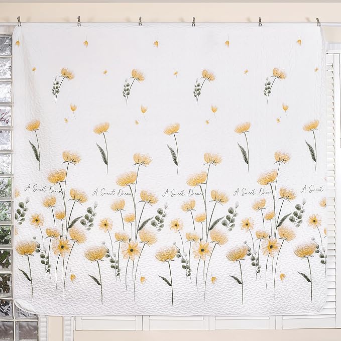 Dinjoy Floral Quilt Set Queen Size - Image 3