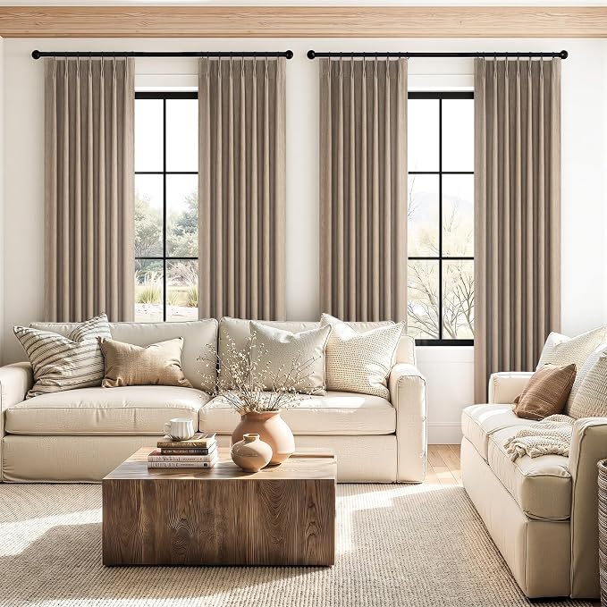 Extra Long 100% Blackout Linen Curtains 108 Inches Long - Image 3