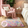 KICHOWUA Rainbow Unicorn Fluffy Fuzzy Rug 2x3, princess kids room, living room by KICHOWUA
