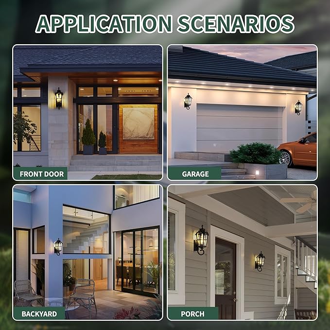 Kainozoic Motion Sensor Dawn to Dusk Outdoor Sensor Light Fixture Waterproof Porch Lights Anti-Rust Exterior Lighting Outdoor Wall Lantern Outside Wall Light for Patio Front Door Garden Garage