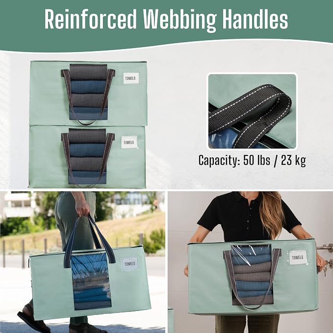 VENO Moving Bags, Wide Open Top, Light Green, 6 Pack | Moving boxes Alternative - Image 4
