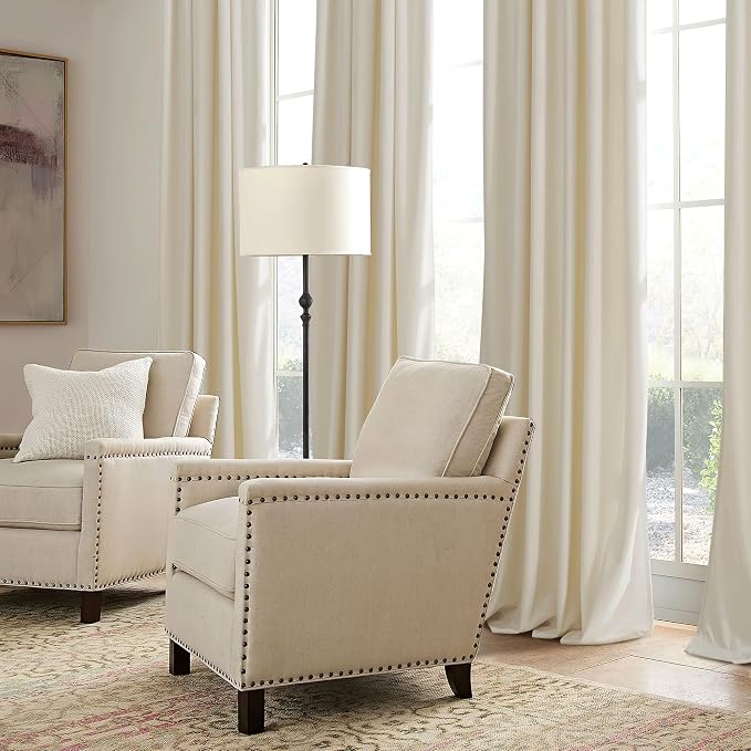 RYB HOME Beige Velvet Curtains 90 inches - Image 4