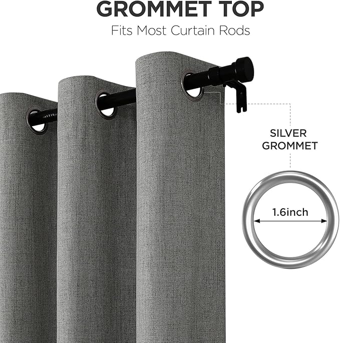 Joydeco Blackout Curtains 90 Inches Long 2 Panels Burg, Room Darkening Curtains - Image 5