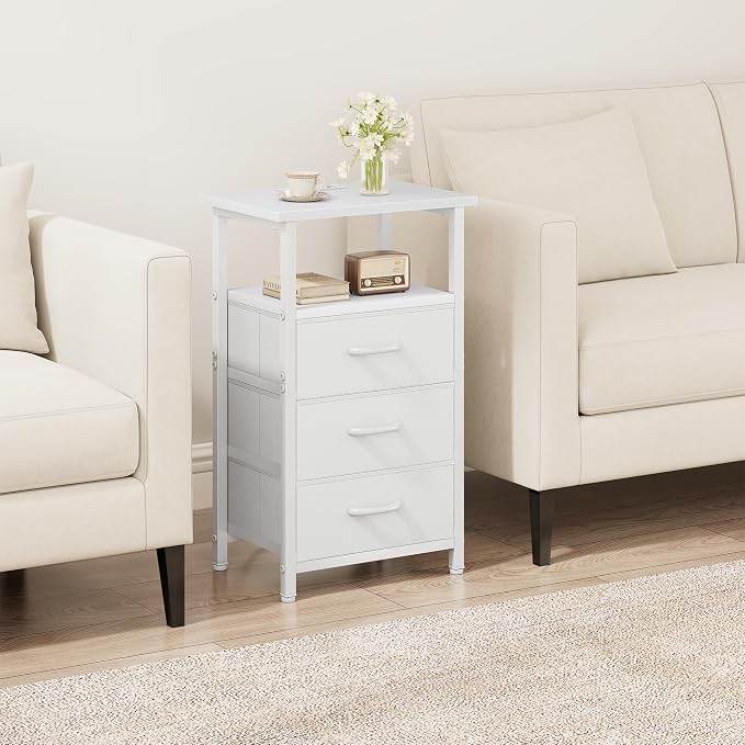 Nightstand Set of 2 with Charging Station, Bedside Table with USB Ports and - Image 7