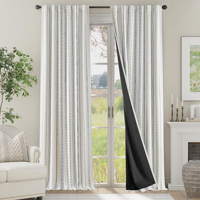 jinchan Boho Blackout Curtains 96 Inches Long by JINCHAN