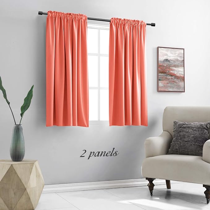 Coral Blackout Curtain Panels - Image 2
