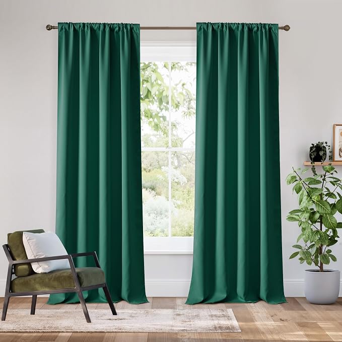 RYB HOME Bedroom Blackout Curtains 80 inches Long, 100% Blackout | Thermal by RYBHOME